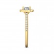 FlyerFit® 18K Yellow Gold Micropave Halo Engagement Ring