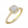 FlyerFit® 18K Yellow Gold Micropave Halo Engagement Ring