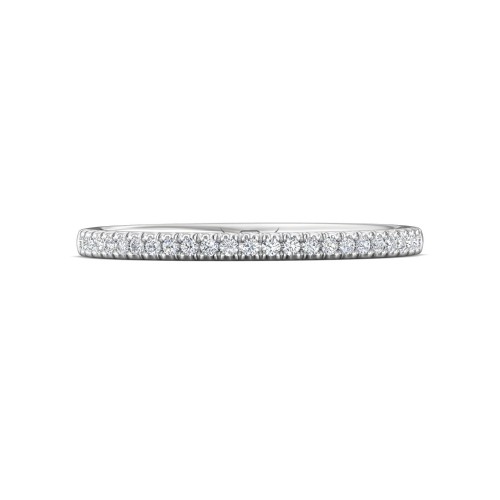 FlyerFit&reg; 14K White Gold Micropave Cutdown Wedding Band