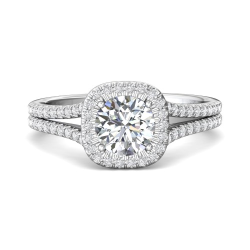 FlyerFit&reg; Platinum Split Shank Engagement Ring