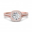FlyerFit® 14K Pink Gold Split Shank Engagement Ring