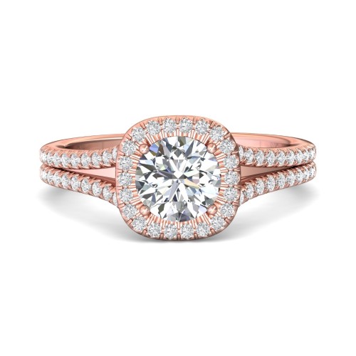 FlyerFit&reg; 14K Pink Gold Split Shank Engagement Ring