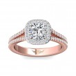 FlyerFit® 18K Pink Gold Shank And White Gold Top Split Shank Engagement Ring
