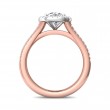 FlyerFit® 18K Pink Gold Shank And White Gold Top Split Shank Engagement Ring