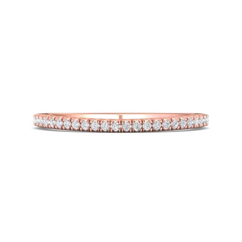 FlyerFit&reg; 18K Pink Gold Micropave Cutdown Wedding Band