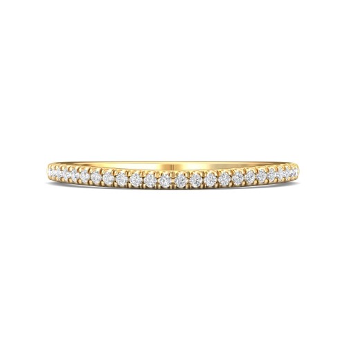 FlyerFit&reg; 18K Yellow Gold Micropave Cutdown Wedding Band
