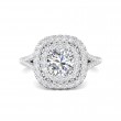 FlyerFit® Platinum Micropave Halo Engagement Ring