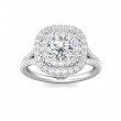 FlyerFit® Platinum Micropave Halo Engagement Ring