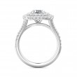 FlyerFit® Platinum Micropave Halo Engagement Ring