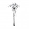 FlyerFit® Platinum Micropave Halo Engagement Ring