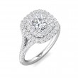 FlyerFit® Platinum Micropave Halo Engagement Ring