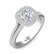 FlyerFit® Platinum Split Shank Engagement Ring