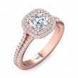 FlyerFit® 18K Pink Gold Split Shank Engagement Ring