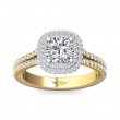FlyerFit® 18K Yellow Gold Shank And White Gold Top Split Shank Engagement Ring