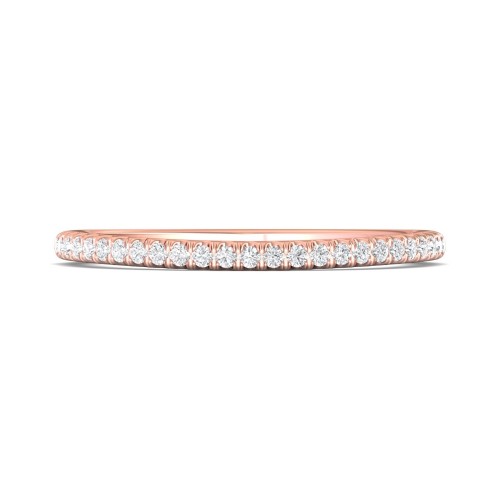 FlyerFit&reg; 18K Pink Gold Micropave Cutdown Wedding Band