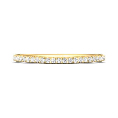 FlyerFit&reg; 14K Yellow Gold Micropave Cutdown Wedding Band