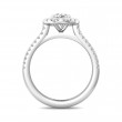 FlyerFit® 18K White Gold Micropave Halo Engagement Ring