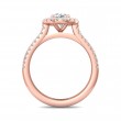 FlyerFit® 14K Pink Gold Micropave Halo Engagement Ring