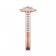 FlyerFit® 14K Pink Gold Micropave Halo Engagement Ring