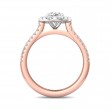 FlyerFit® 18K Pink Gold Shank And White Gold Top Micropave Halo Engagement Ring