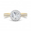 FlyerFit® 14K Yellow and 14K White Gold Micropave Halo Engagement Ring