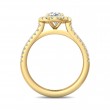 FlyerFit® 14K Yellow Gold Micropave Halo Engagement Ring