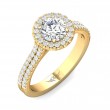 FlyerFit® 14K Yellow Gold Micropave Halo Engagement Ring