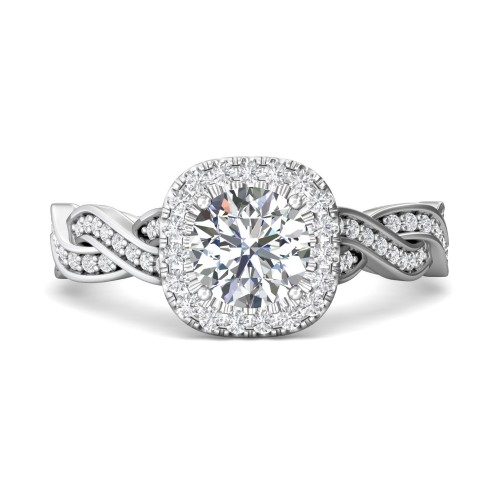 FlyerFit&reg; 14K White Gold Split Shank Engagement Ring