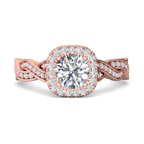 FlyerFit&reg; 14K Pink Gold Split Shank Engagement Ring