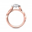 FlyerFit® 18K Pink Gold Shank And White Gold Top Split Shank Engagement Ring