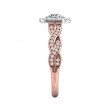 FlyerFit® 18K Pink Gold Shank And White Gold Top Split Shank Engagement Ring