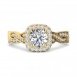 FlyerFit® 18K Yellow Gold Split Shank Engagement Ring
