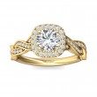 FlyerFit® 18K Yellow Gold Split Shank Engagement Ring