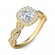 FlyerFit® 18K Yellow Gold Split Shank Engagement Ring
