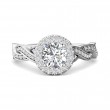 FlyerFit® Platinum Split Shank Engagement Ring