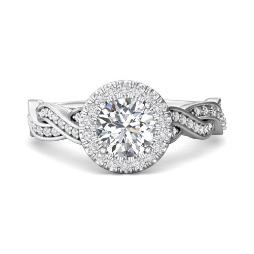 FlyerFit&reg; Platinum Split Shank Engagement Ring