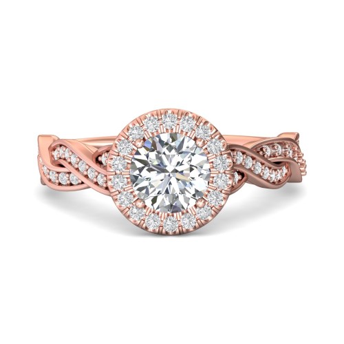 FlyerFit&reg; 14K Pink Gold Split Shank Engagement Ring