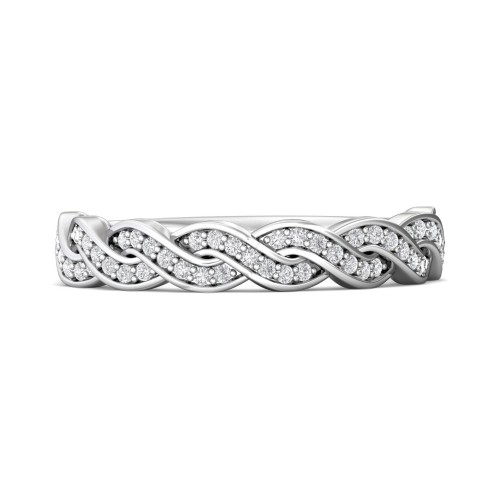FlyerFit&reg; Platinum Micropave Bead Set Wedding Band