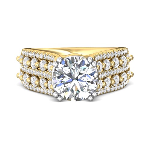 FlyerFit&reg; 18K Yellow Gold Shank And White Gold Top Encore Engagement Ring