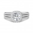 FlyerFit® 18K White Gold Split Shank Engagement Ring