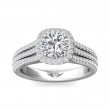 FlyerFit® 18K White Gold Split Shank Engagement Ring