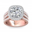 FlyerFit® 18K Pink Gold Shank And White Gold Top Encore Engagement Ring