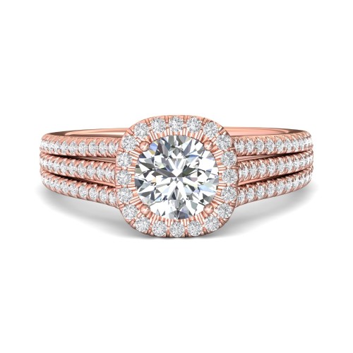 FlyerFit&reg; 14K Pink Gold Split Shank Engagement Ring