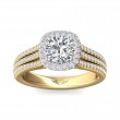 FlyerFit® 18K Yellow Gold Shank And White Gold Top Split Shank Engagement Ring