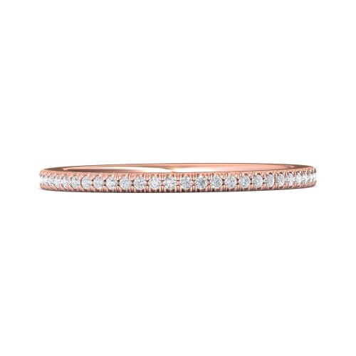 FlyerFit&reg; 18K Pink Gold Micropave Cutdown Wedding Band