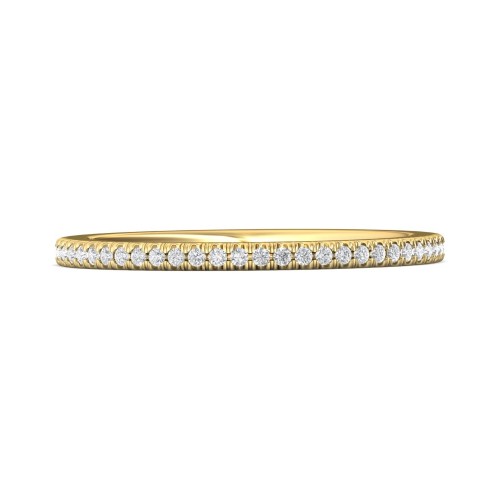 FlyerFit&reg; 18K Yellow Gold Micropave Cutdown Wedding Band