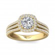 FlyerFit® 18K Yellow Gold Split Shank Engagement Ring