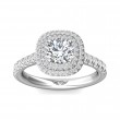 FlyerFit® 18K White Gold Micropave Halo Engagement Ring