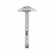 FlyerFit® 18K White Gold Micropave Halo Engagement Ring