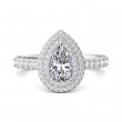 FlyerFit® 14K White Gold Micropave Halo Engagement Ring